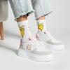 Krem Fat Cat Baskılı Yüksek Taban Bağcıklı Sneaker Ayakkabı