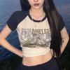 Lacivert Raglan Kollu Back To Nature Gri Melanj Kısa Kollu Crop
