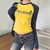 Lacivert Raglan Kollu Sarı Stillgood Uzun Kollu Crop