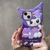 Lila 3D Kulak Detaylı Anime Harajuku Kuromi İphone Telefon Kılıfları