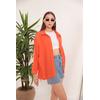 Modal Kumaş Oversize Kadın Gömlek-Oranj