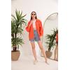 Modal Kumaş Oversize Kadın Gömlek-Oranj
