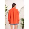 Modal Kumaş Oversize Kadın Gömlek-Oranj