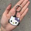 Mor Kurdeleli Hello Kitty Face Anahtarlık