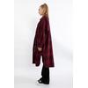 Oduncu Kumaş Oversize/Salaş Ekose Kadın Gömlek-Bordo