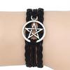 Örgü Detaylı Siyah Pentagram Bileklik