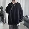 Oversize Düz Siyah Orta Kalın Kumaş (Unisex) Uzun Kollu