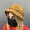 Peluş Taba Renk Bucket Şapka