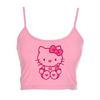 Pembe Hello Kitty Baskılı Askılı Çocuk Crop
