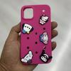 Pembe Jibbitzli Sanrio Hello Kitty Characters İphone Telefon Kılıfları
