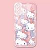Pembe Lovely Hello Kitty Faces Collage İphone Telefon Kılıfları