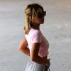 Pembe Yeni Kalpli Barbie Logo Yarım T-Shirt