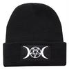 Pentagram Moon Beanie Siyah Bere