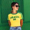 Sarı Vintage Brasil Yarım T-Shirt