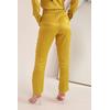 Saten Kumaş Beli Lastikli Kadın Pantolon-YAĞ YEŞİLİ