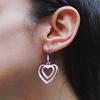 Silver Double Heart Küpe