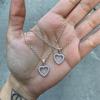 Silver Heart Taşlı Çift Kolye