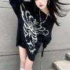 Siyah Basic Skeleton Kayık Yaka Oversize Kazak