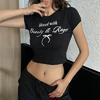 Siyah Blessed With Beauty & Rage Kısa Kollu Crop