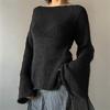 Siyah İspanyol Kol Oversize Kazak