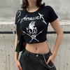 Siyah Metallica Cliff 'Em All Kısa Kollu Crop