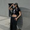 Siyah Metallica Cliff 'Em All Kısa Kollu Crop