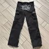 Siyah Minus Two Kargo Cepli Lastikli Paraşüt Pantolon