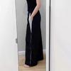 Siyah Retro Kolej Model Lastikli Pantolon