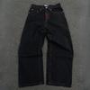 Siyah Nakışlı Skeleton Heaven Can Wait Streetwear Jean Pantolon