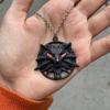Siyah The Witcher Kurt Kafası Zincirli Kolye