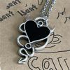 Snake Devil Heart Siyah Kolye