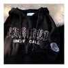 Unoffcall Siyah (Unisex) Fermuarlı Kapüşonlu Sweatshirt