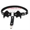 Yarasa Detaylı Siyah Suni Deri Jartiyer Bacak Choker