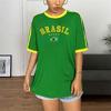Yeşil Vintage Brasil Sarı Şeritli Unisex T-shirt
