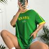 Yeşil Vintage Brasil Sarı Şeritli Unisex T-shirt